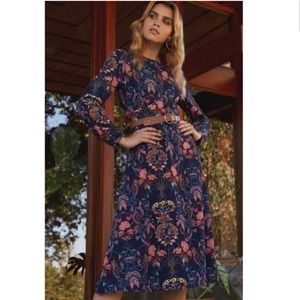 I. Madeline Garden Splendor Navy Floral Print Dres